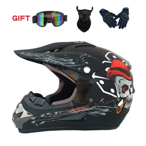 Motocross Helmets Youth Kids Adults Off road Full Face Motorcycle Helmet Bike - Foto 1 di 10
