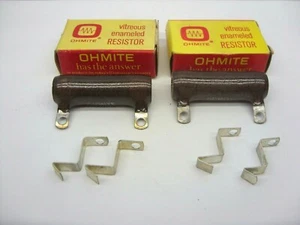 CANTIDAD DE 2 RESISTENCIAS VÍTREAS HIREWOUND OHMITE 1 OHM 25 VATIOS - Imagen 1 de 2