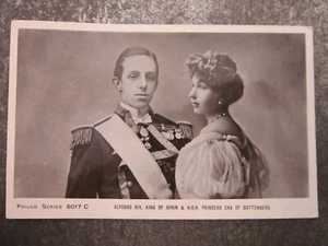 Alfonso XIII King Of Spain & HRH Princess Ena Philco 6017C Royalty Postcard - Picture 1 of 2