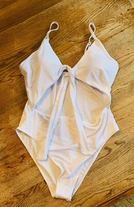 qearal white one piece bathing suit L New W/tags - Picture 1 of 12
