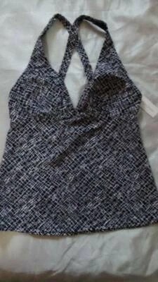 NUEVO CON ETIQUETAS ~ JACLYN SMITH Top de baño blanco y negro ~ Estilo Tankini ~ Para mujer 6 Foto 1 de 2