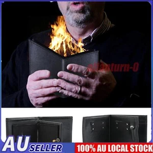 Fire Wallet Magic Trick Real Flames from Leather Wallet - Hot Money Comedy Prop - Picture 1 of 12