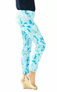 NEW Lilly Pulitzer "BAY BLUE INTO THE DEEP" Kelly Skinny Ankle Pant Size 0-NWT - Picture 1 of 6