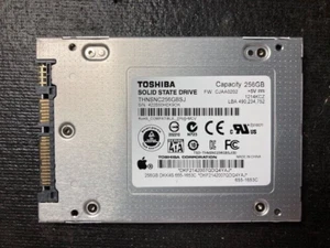 Apple/Toshiba 256GB 2.5" 9mm SSD THNSNC256GBSJ Apple# 655-1653C 100% Health - Picture 1 of 2