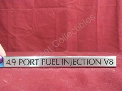 NOS Cadillac Deville 4.9 Port Fuel Injection V8 Name Plate Emblem Chrome 1991-93 - Image 1 of 4