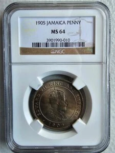 Jamaica 1 Penny 1905 NGC MS 64 - Picture 1 of 2