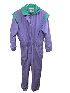 Vintage Skyr Skianzug Einteiler Schneeanzug Damen 8 helllila 80er Retro futuristisch - Bild 1 von 11