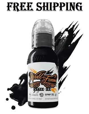 Tinta para tatuaje Blackout Black, mundialmente famosa, segura para la piel, profesional, alto pigmento, 1 oz Foto 1 de 4