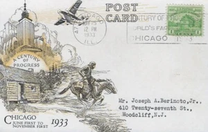 728 1c CENTURY OF PROGRESS - Linprint post card - Picture 1 of 1