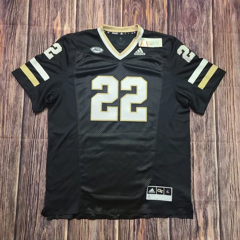 Georgia Tech Football Jersey Mens XL Adidas Yellow Jackets #22 ACC Black HG4404 Cover