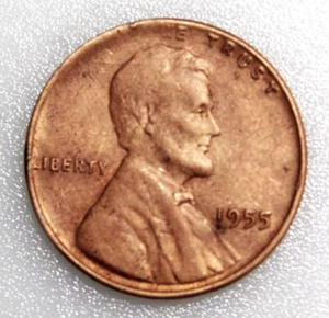 1955 Lincoln wheat cent, no mint mark / errors on obverse & reverse - Picture 1 of 2