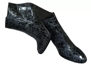 DONALD J PLINER SWIFT METALLIC CROC EMBOSSED WOMENS ANKLE BOOTIES SIZE 10M - Picture 1 of 9