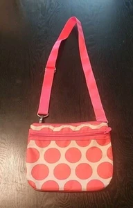 Thirty-One Women's Cross-Body-Strap Bag Purse Coral Mod-Dot - Picture 1 of 14