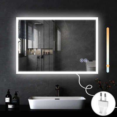 Rechteckig Wandspiegel mit LED Beleuchtung Badspiegelleuchte 3000K-6500K Dimmbar - Bild 1 von 2