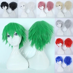 Short Wig Unisex Anime Straight Hair Cosplay Costume Party Heat Resistant ##Hg - Picture 1 of 33