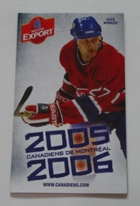 MONTREAL CANADIANS NHL pocket schedule 2005-2006 Alex Kovalev - Picture 1 of 2