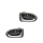 Front Chrome & Gray Interior Inside Door Handle Pair Set For Mazda 2000-2006 Mpv