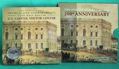 2001 P US Capitol 200th Anniversary BU Half Dollar Original Packaging 50c - Image 1 of 4