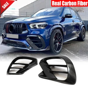 For Mercedes W167 GLE63 SUV 21UP Real Carbon Front Bumper Air Vent Cover Fin - Picture 1 of 12