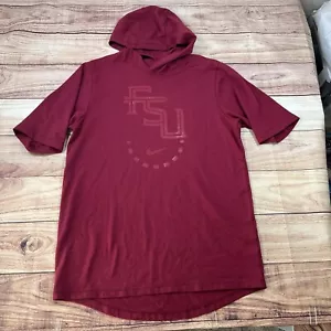 NWOT Nike Florida State Seminoles FSU Hoodie Mens L Garnet Short Sleeve Pullover - Picture 1 of 9