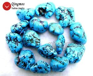 20-30mm Natural Blue BAROQUE Turquoise Loose Beads for Jewelry Making 15" Strand