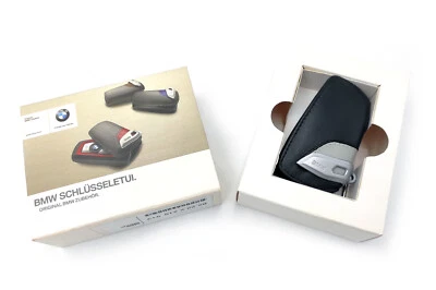 GENUINE BMW 1 2 3 4 5 6 7 Key Fob Urban Line Cover Case Leather Keychain 2219913 - Image 1 of 4