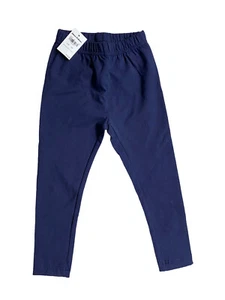 NWT Hanna Anderson Size 4 100 Cm Girls Solid Blue Leggings MSRP $30 Uniform. - Picture 1 of 4