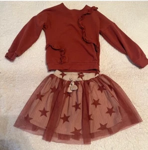 EMC Girls Long Sleeve And Skirt Set - Stars - Size 4 - Picture 1 of 8