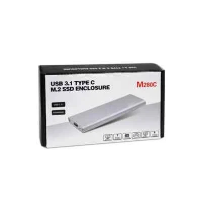 SuperSpeed USB 3.1 Type C USB-C External M.2 SSD Aluminum Enclosure - Silver - Image 1 of 3