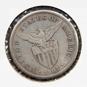 1907-S One 1 Peso Philippinen Münze (L1239) - Bild 1 von 2