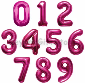 34 "Grandes globos de número magenta feliz cumpleaños Jumbo Foil Mylar Balloon - Imagen 1 de 11
