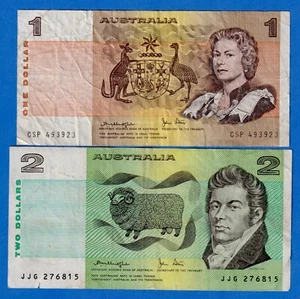 Australia Combo $1 & $2 1979 42c & P-43c  - 2 Circulated Notes - AUS#11 - Picture 1 of 3