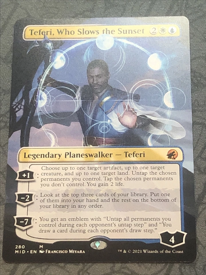 Teferi, Who Slows the Sunset Borderless NM Innistrad: Midnight Hunt MTG Magic - Image 1 of 4