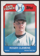 1989 Topps Cap'n Crunch #18 Roger Clemens Boston Red Sox