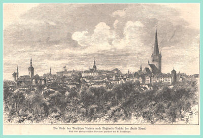 Ansicht Der Stadt Reval. Original Holzstich Erschienen 1890 • 22€
