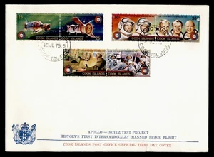 DR WHO 1975 COOK ISLANDS FDC SPACE APOLLO SOYUZ PAIR COMBO m24113 - Picture 1 of 2