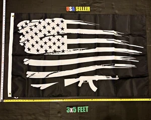 Donald Trump Flag FREE FIRST CLASS SHIP AK47 Flag Navy Army USA 2024 Sign 3x5' - Picture 1 of 1