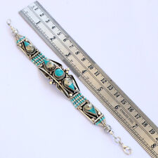 Turquoise Beaded Boho style Handmade Tibetan handcuff Ethnic Wear Bracelet gift