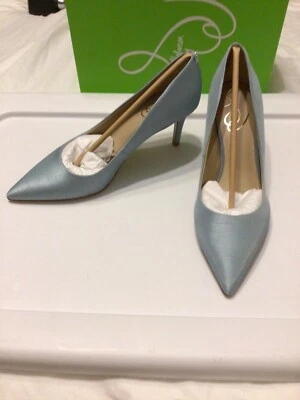 NUEVO EN CAJA Zapatos de salón Sam Edelman Vienna para mujer azul seda talla 8M Foto 1 de 4