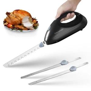 Electric Knife for Carving Meat, Fish, Turkey, Bread, 2 Interchangeable 8" Se... - Picture 1 of 6