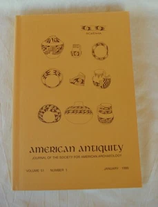 American Antiquity Journal Society for American Archaeology Vol 51 #1 Jan 1986 - Picture 1 of 12
