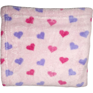 Snugly Baby Pink Purple Heart Fleece Security Blanket Lovey Girl 30x30 Thin htf