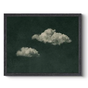 HUARCEY Vintage Framed Canvas Wall Art Dark Blue Moody Cloud Painting, Abstra... - Picture 1 of 6