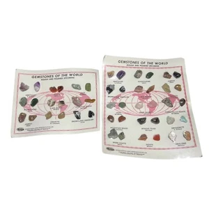 Vintage Gemstones of the World Display Cards Rough & Polished Stones USA IMR Ltd - Picture 1 of 10