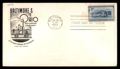 Mayfairstamps US FDC 1952 Baltimore and OH RR 125 Years First Day Cover aau_7917 - Image 1 of 2