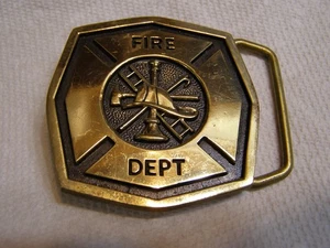 Hergestellt in den USA 1978 massives Messing BTS Feuerwehr Gürtelschnalle Abzeichen Stil - Bild 1 von 5