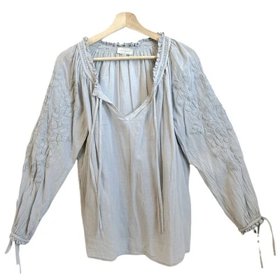 Camisa Lucky Brand Mujer Pequeña Azul Gris Lagenlook Hada Hinchada Princesa Medieval Foto 1 de 4