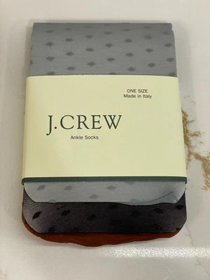J. Crew Sheer Ankle Socks Women One Size 3 Pack Polka Dot Grey Black Nylon New - Image 1 of 2