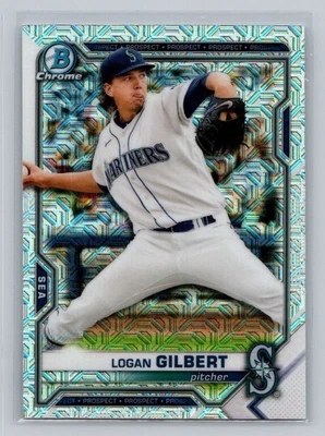 2021 Bowman Chrome #BCP-152 Logan Gilbert Prospects Mojo Refractor - Image 1 of 2