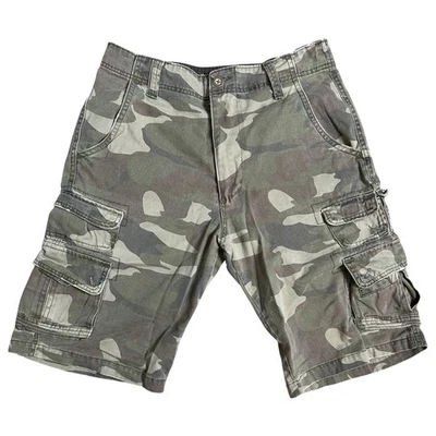 Pantalones Cortos Carga Vintage Y2K Plugg Camuflados Para Hombre Talla 30 Sueltos Skate Grunge 12" Entrepierna Foto 1 de 4